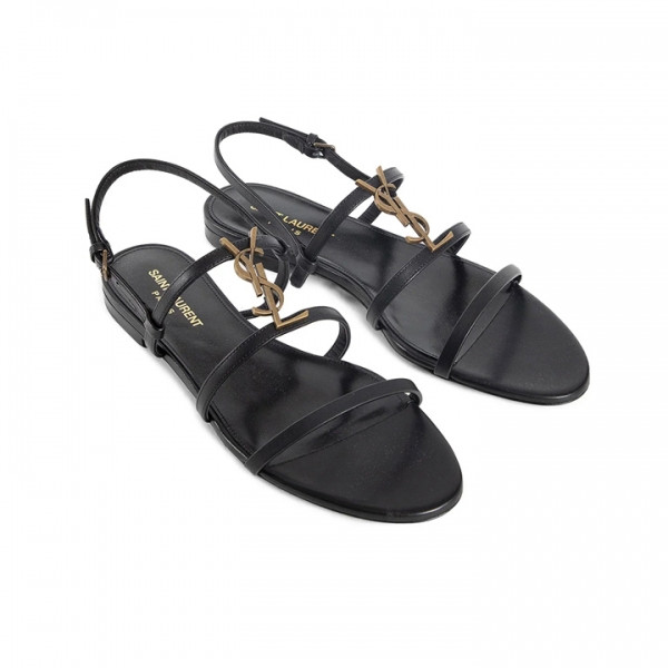 ◆당일◆25FW 뉴 카산드라 플랫 샌들 블랙 777348 BDATT 1000