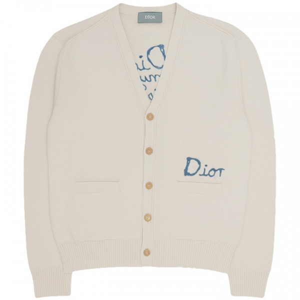 ◆당일◆25FW 로고 자수 힐튼 넬 가디건 블랑화이트 583M219A3003 085