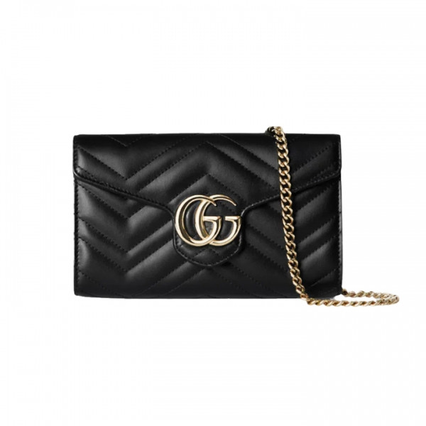 ◆당일◆26SS GG 마몬트 마틀라세 체인 월렛&크로스백 블랙 837745 AAET8 1000