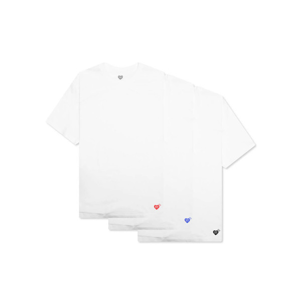 26SS 하트 로고 프린팅 3 PACK 티셔츠 화이트 HM30CS037 WHITE