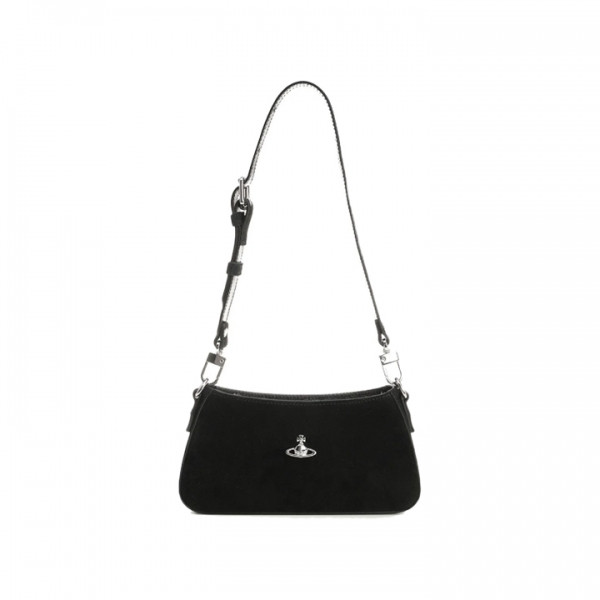 ◆당일◆26SS ORB 로고 타샤 스웨이드 숄더백 블랙 5801000J WL007E N401