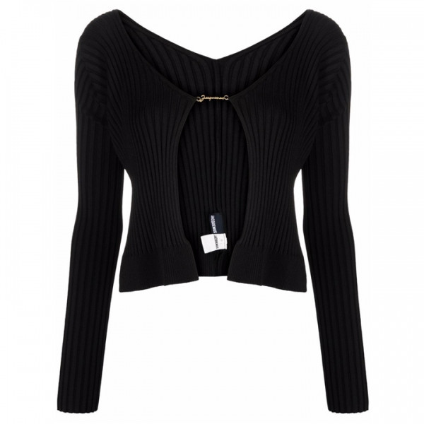 ◆당일◆24FW 라 마이유 프랄루 골드 로고 골지 가디건 블랙 223KN500 2190 990