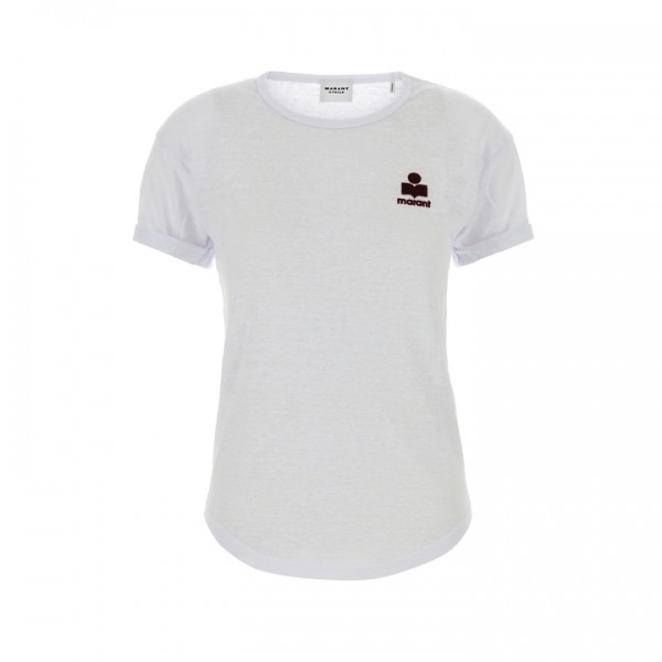 ◆당일◆26SS 콜디아 KOLDIA 로고 린넨 티셔츠 화이트/버건디 TS0315FA A1N09E WHBY