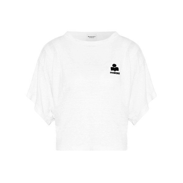 26SS KYANZAE 로고 린넨 티셔츠 화이트 TS0313FA A1N09E 20WH