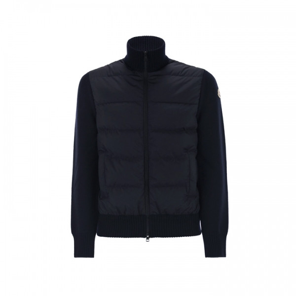 ◆당일◆25FW 로고 패치 니트 믹스 패딩자켓 네이비 9B000 40 M1131 778