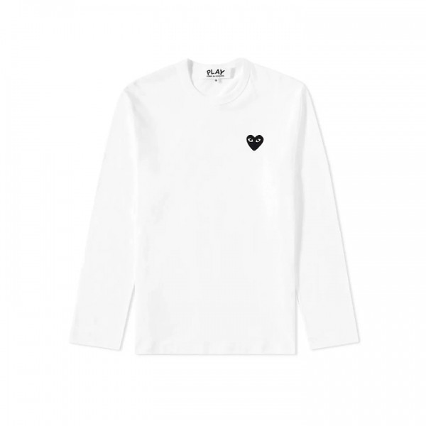 ◆당일◆26SS 블랙 하트 와펜 롱슬리브 티셔츠 화이트 AX-T120-051-2
