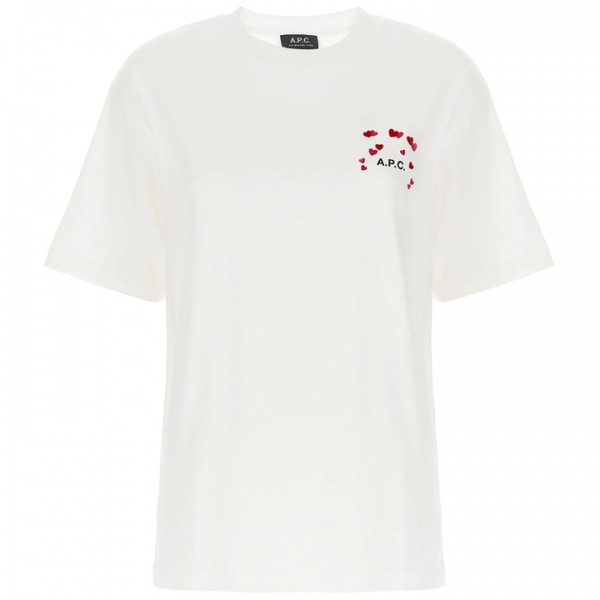 ◆당일◆24SS 아모 AMO 스몰 하트 로고 티셔츠 화이트 COEIO M26374 AAB