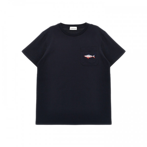 ◆키즈◆키즈 SQUALO 로고 패치 반팔 티셔츠 네이비 8C000 30 89AFV 778
