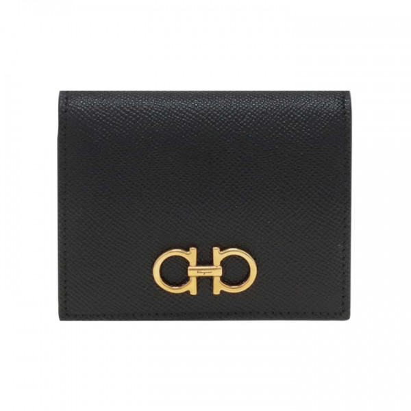 ◆당일◆26SS 금장 더블 간치니 컴팩트 반지갑 블랙 22-D780 0726512