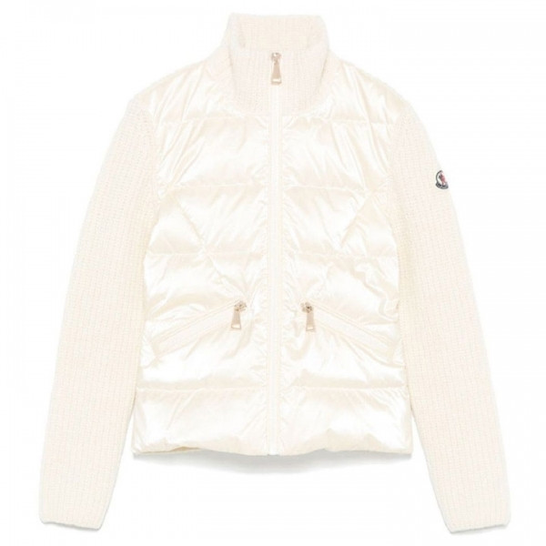 ◆키즈◆24FW 키즈 로고 패치 니트 믹스 패딩자켓 아이보리 9B000 11 M1241 034
