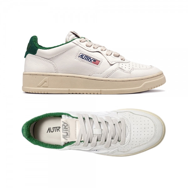 26SS 여성 메달리스트 로우탑 스니커즈 화이트/그린탭 AULW SP03