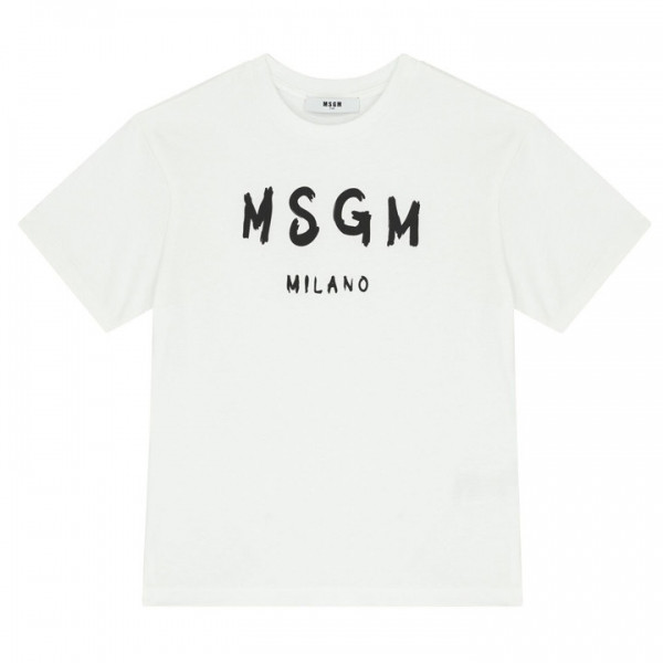 ◆키즈◆25SS 키즈 로고 프린트 티셔츠 화이트 S5MSJUTH063 001