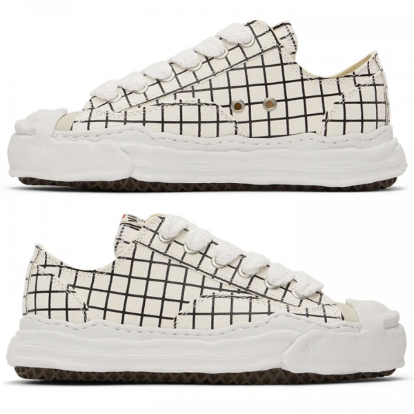 ◆당일◆23FW 행크 그리드 패턴 스니커즈 화이트 A08FW721 WHITE