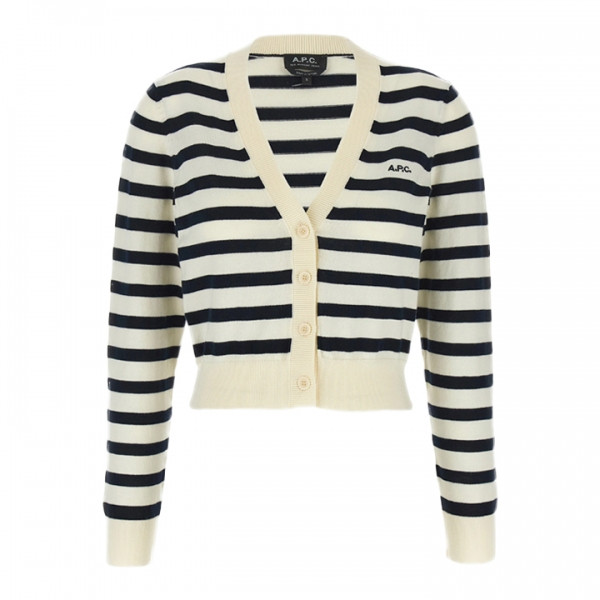 ◆당일◆25FW 가엘 GAELLE 로고 스트라이프 가디건 블랙화이트 COGDK F22312 TAI