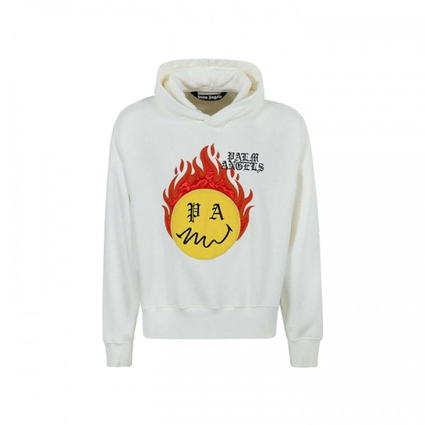 ◆15주년◆빅 버닝 헤드 로고 후드티 화이트 PMBB098R21FLE004 0418