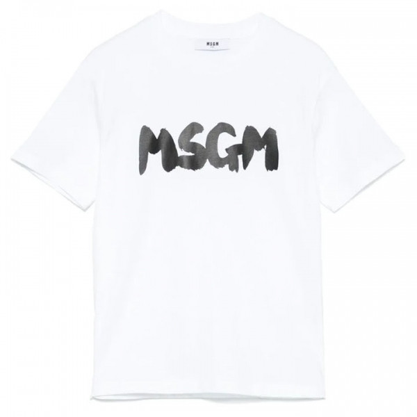 ◆키즈◆25SS 키즈 로고 프린트 티셔츠 화이트 S5MSJUTH065 001