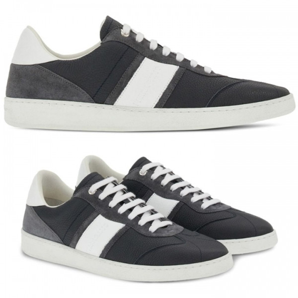 ◆당일◆24SS 아칠 ACHILLE 로고 레더 스니커즈 블랙/화이트 0763472