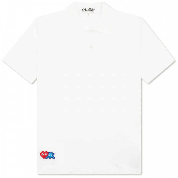 ◆당일◆24SS X 인베이더 하트 와펜 카라 티셔츠 화이트 AZ-T336-051-3