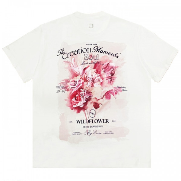 ◆당일◆ 25SS 플라워 백로고 티셔츠 아이보리 W251TS06 761I