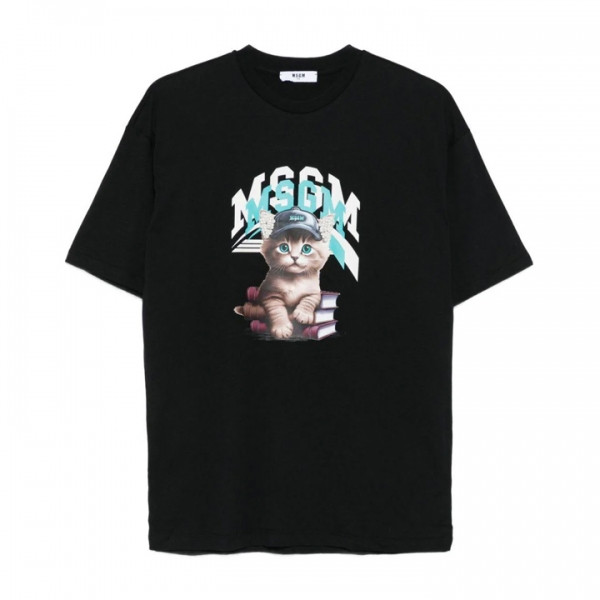 ◆키즈◆25FW 키즈 캣 로고 티셔츠 블랙 F5MSJGTH120 110