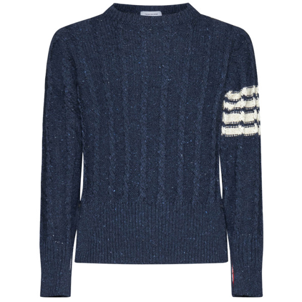 ◆당일◆24SS 클래식 사선완장 케이블 니트 블루 MKA469B Y1506 424