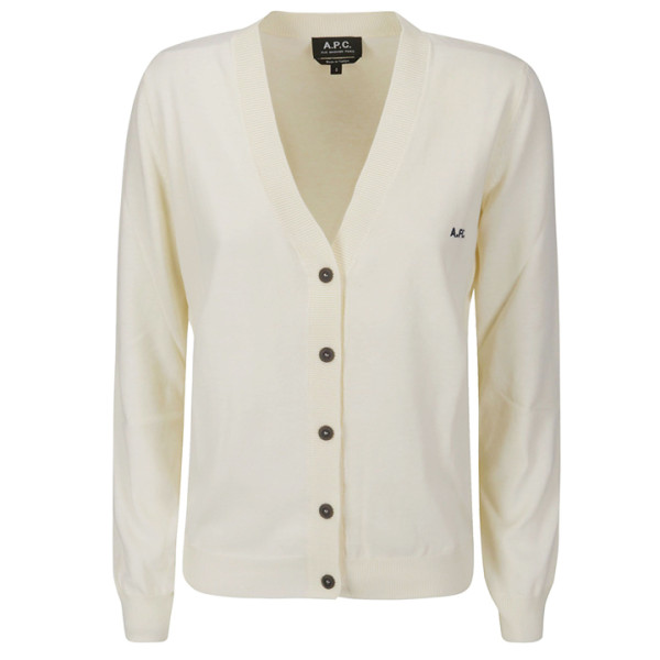 ◆당일◆24SS 벨라 BELLA 로고 자수 브이넥 가디건 에쿠르 COEZJ F22249 AAD