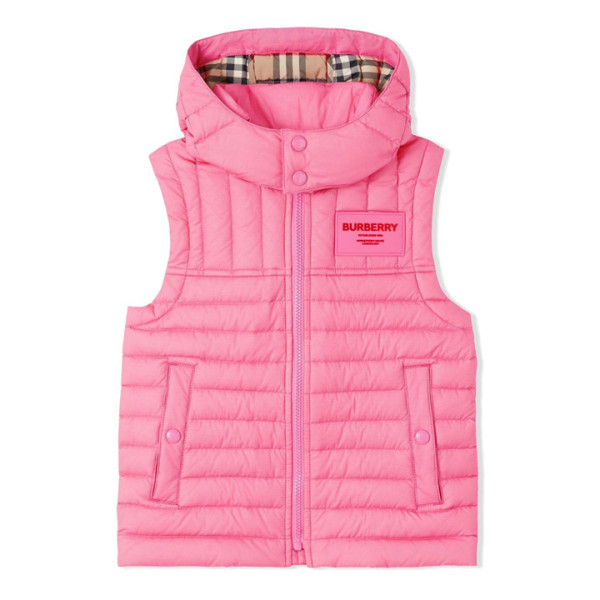 ◆키즈◆22FW 여성 로고 패치 패딩 조끼 핑크 8053880