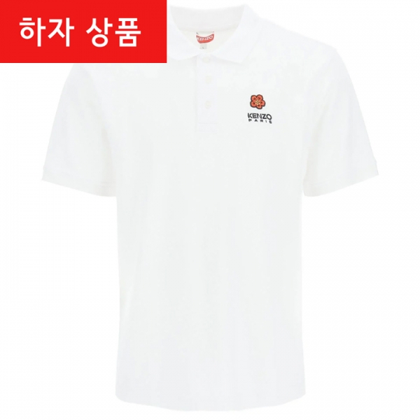 ◆하자◆보크 플라워 로고 자수 카라 티셔츠 화이트 5PO002 4PU 01