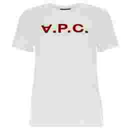 ◆당일◆24SS VPC 벨벳 로고 티셔츠 화이트 COBQX F26944 TAB