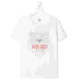 ◆키즈◆22SS 여성 타이거 로고 프린트 티셔츠 화이트 K15486 10B