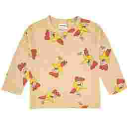 ◆키즈◆22FW 키즈 치킨 패턴 올 오버 롱 슬리브 티셔츠 베이지 222AC019 200