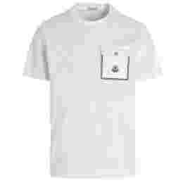 ◆당일◆23SS 포켓 로고 패치 티셔츠 화이트 8C000 56 8390Y 001