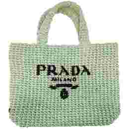 ◆당일◆25SS 로고 스몰 크로셰 토트백 아쿠아 1BG422 2A2T F0934