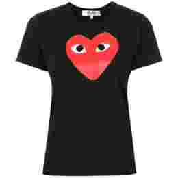 ◆당일◆23SS 여성 레드 하트 프린트 티셔츠 블랙 AZ-T111-051-1