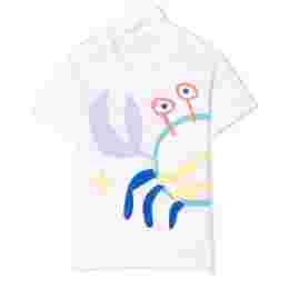 ◆키즈◆22SS 키즈 크랩 프린팅 티셔츠 화이트 8Q8AD1 Z0168 101MC