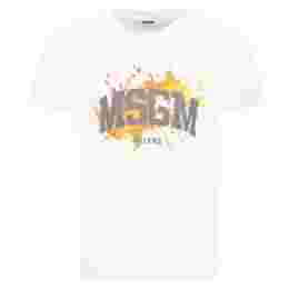 ◆키즈◆23SS 키즈 로고 페인팅 프린팅 티셔츠 화이트 MS029545 001