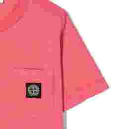 ◆키즈◆22SS 키즈 로고 패치 티셔츠 핑크 761620347 V0087