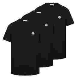 ◆당일◆24FW 로고 패치 3팩 티셔츠 블랙 8C000 22 829H8 999