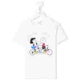 ◆키즈◆22SS 키즈 로고 카툰 프린트 티셔츠 화이트 W15606 10B