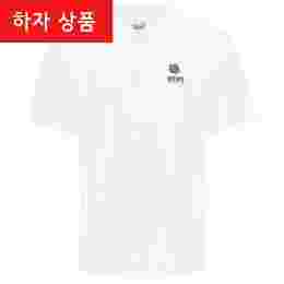 ◆하자◆보크 플라워 로고 자수 카라 티셔츠 화이트 5PO002 4PU 01