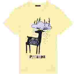 ◆12주년◆클라우드 프린팅 티셔츠 라이트옐로우 75GC0521