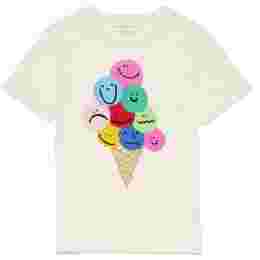 ◆키즈◆22SS 여성 아이스크림 프린트 코튼 티셔츠 화이트 8Q8BM1 Z0168 100