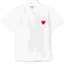 ◆키즈◆21SS 키즈 하트 패치 티셔츠 화이트 AZ-T501-100-2