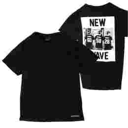 ◆10주년◆NEW WAVE 스퀘어 백 프린팅 티셔츠 블랙 LA04TEE74BK
