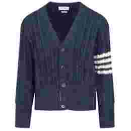◆당일◆23FW 사선완장 트위스트 케이블 클래식 브이넥 가디건 블루 MKC486B Y1506 424