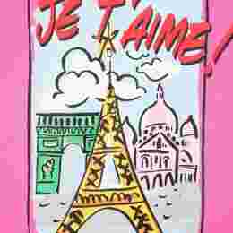 ◆키즈◆22SS 여성 에펠탑 프린팅 티셔츠 핑크 8Q8AM1 Z0168 510