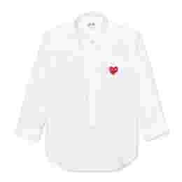 ◆키즈◆21FW 키즈 하트 버튼업 셔츠 화이트 AZ-B501-100-2