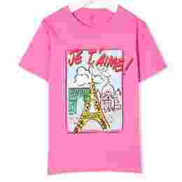 ◆키즈◆22SS 여성 에펠탑 프린팅 티셔츠 핑크 8Q8AM1 Z0168 510