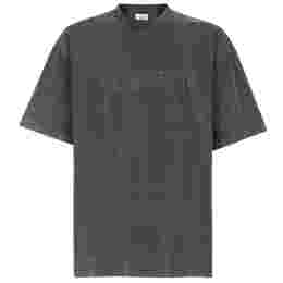 ◆당일◆23SS 아웃라인 로고 자수 티셔츠 페이드블랙 UE63TR440B BLACK