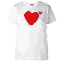◆12주년◆레드 와펜 백 하트 티셔츠 화이트 AZ-T221-051-1